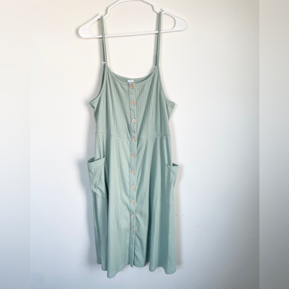 Mint Green Button-Down Dress